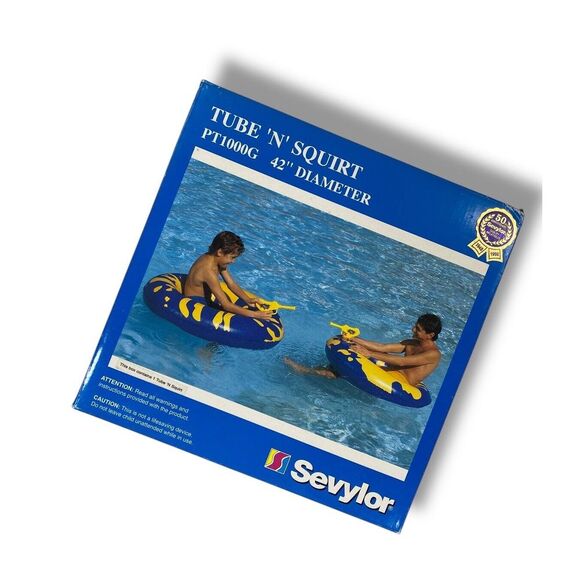 SEALED VINTAGE 1998 Sevylor 'Tube‎ N Squirt' Pool Float New Inflatable Water Gun - Picture 1 of 12